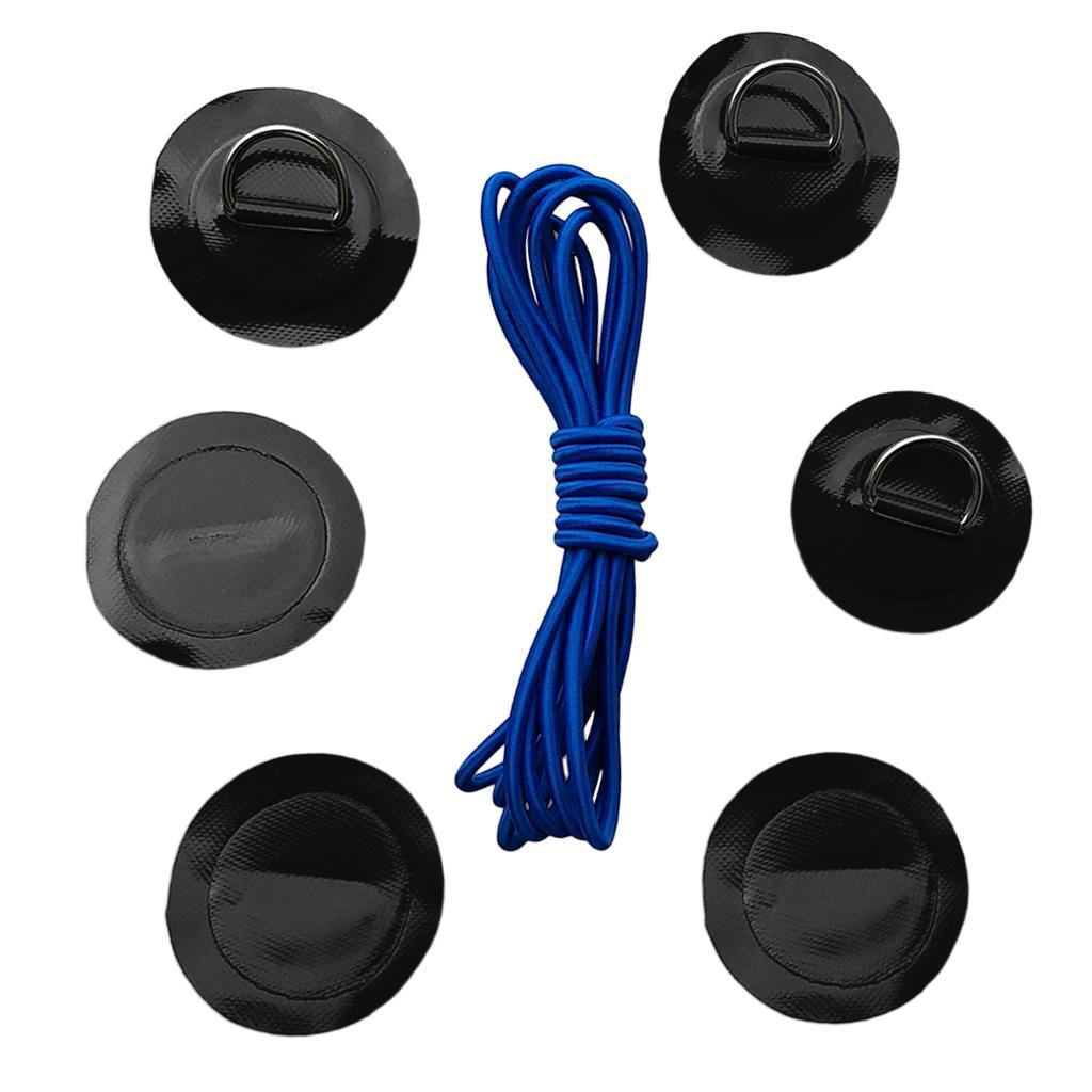 6X PVC Inflatable Boat Kayak SUP D-Ring Patch & Elastic Shock Cord Accessory 