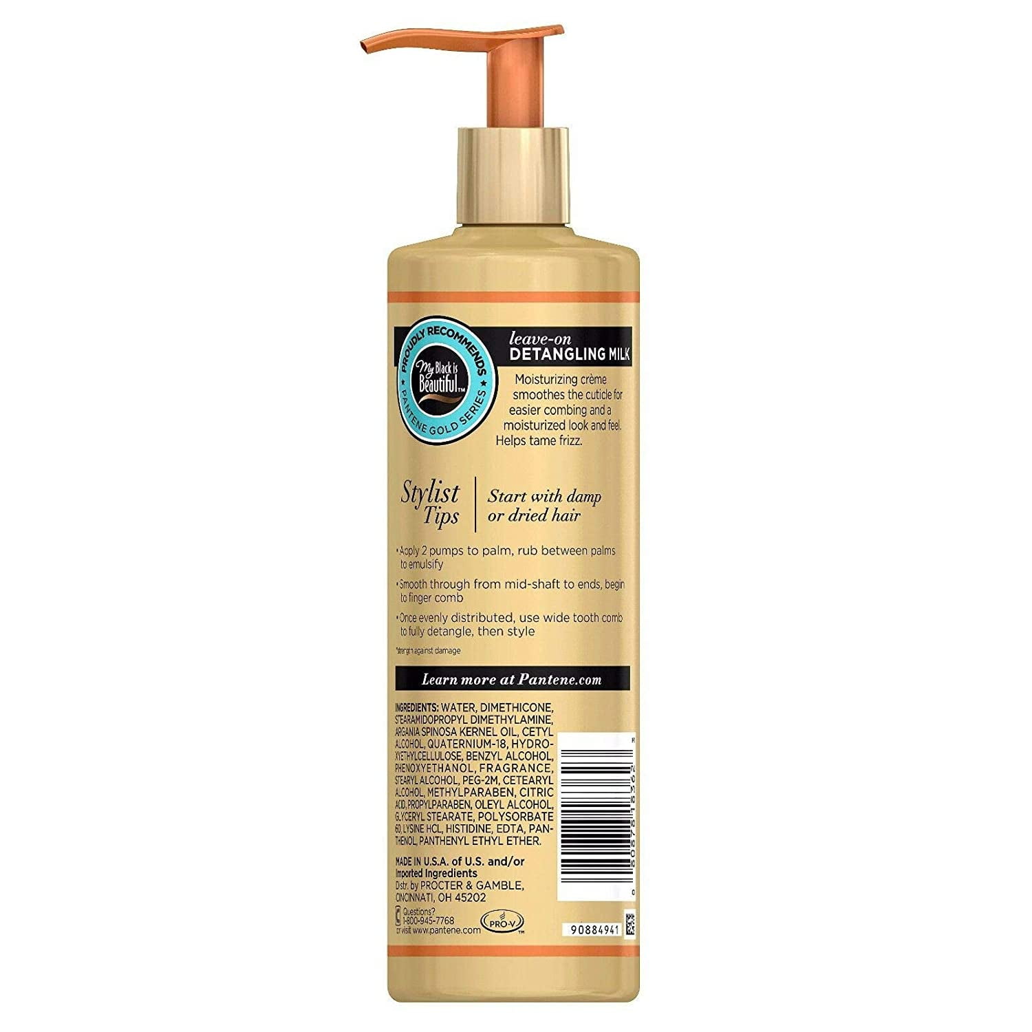 4 Pack - Pantene Pro-V Gold Series Leave-On Detangling Milk 7.6 oz