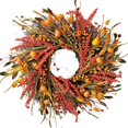 thumbnail image 1 of Corona WANNA-CUL de 24" con decoración otoñal de calabaza y cosecha, 1 of 7