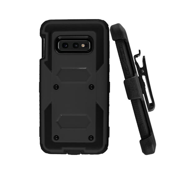 Mignova samsung S10e Case , Heavy-Duty Shockproof Full Body Protection Rugged Hybrid Case with Rotating Belt Clip and Bracket Dual Layer Armor Cover for Samsung Galaxy S10e 5.8 inch-Black