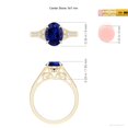 thumbnail image 4 of ANGARA Lab Grown 2 Ct Aeon Sapphire Engagement Ring with Milgrain for Women in 14K Yellow Gold (Size-9x7mm) | September Birthstone, Anniversary, Jewelry Gift for Women | Lab-Grown Blue Sapphire Ring, 4 of 8