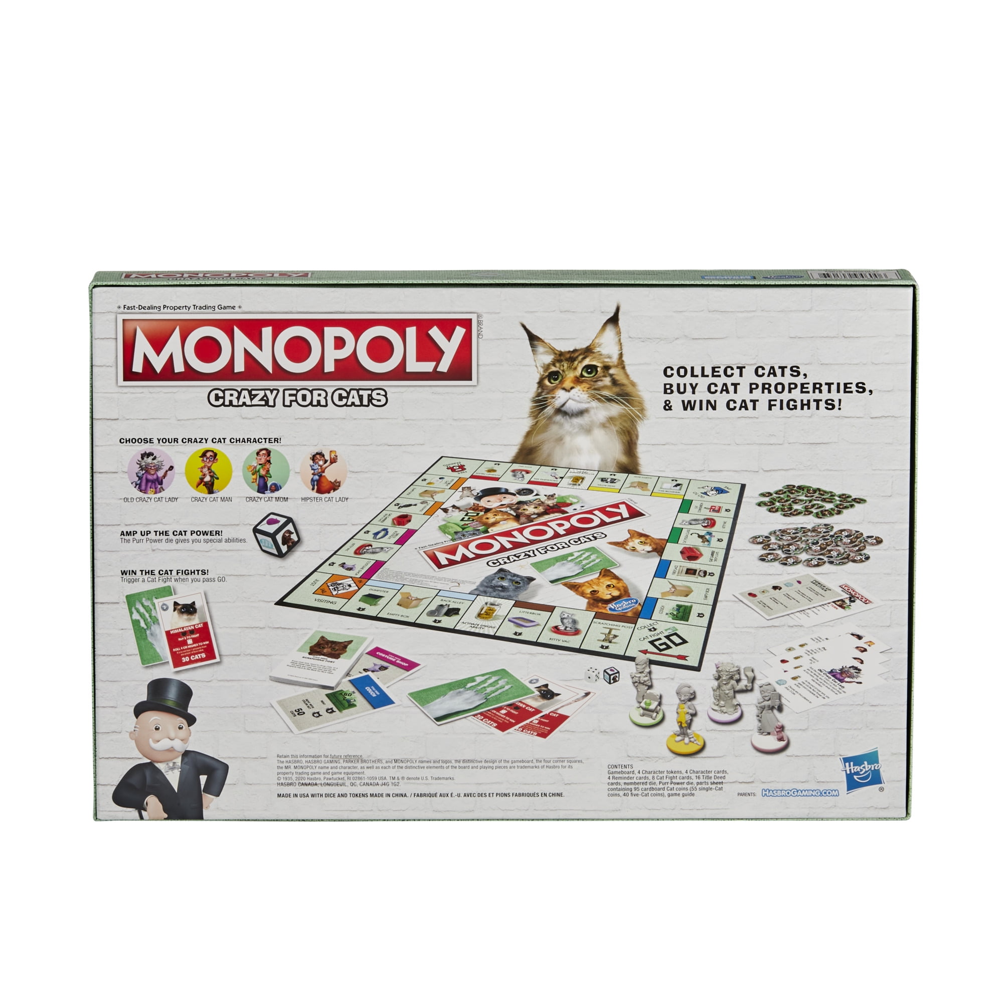 Monopoly Crazy For Cats Board Game For Kids Ages 8 And Up For 2 4 Players Walmart Com Walmart Com