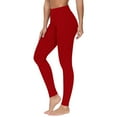thumbnail image 4 of DDAPJ pyju Buttery Soft Leggings for Women Strechy High Waist Workout Yoga Pants Solid Color Lounge Athletic Tights Lightweight Casual Milk Silk legging Clearance Sales Today Red M, 4 of 5