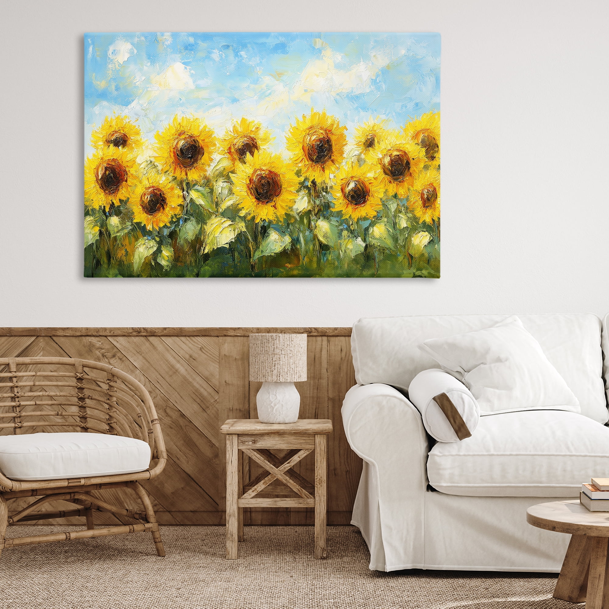 Stupell Industries Impressionist Sunflowers Horizon Canvas Wall Art, design by Petal Prints Design