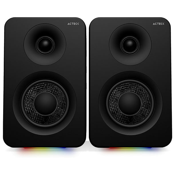 Bocinas ACTECK DYNAMIC EXACT R BS700 Inalambrico Sonido 2.0 Bluetooth 5.3 50W RMS Iluminacion RGB negro