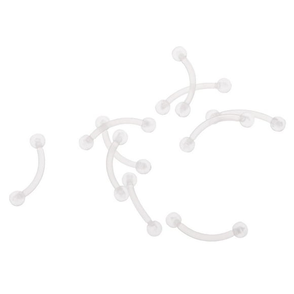 10 Unids/pieza de Barras Acrílicas para Cejas Curvadas, Barra para Cejas, Barra para El Vientre, 18g Yinane Pendientes de la ceja