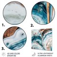 thumbnail image 3 of Designart "Marble Abstraction Blue and Gold V" Abstract Marble Metal Wall Decor, 3 of 5