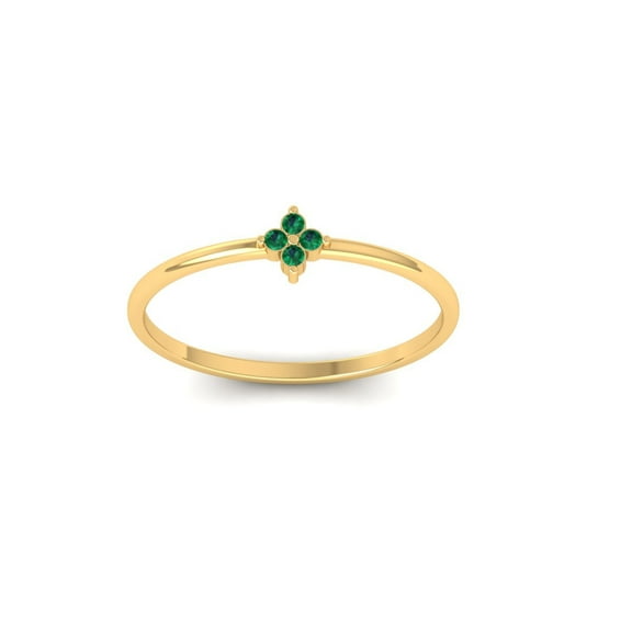 True Elegant Emerald Dainty Ring for Her, Minimalist Jewelry Design