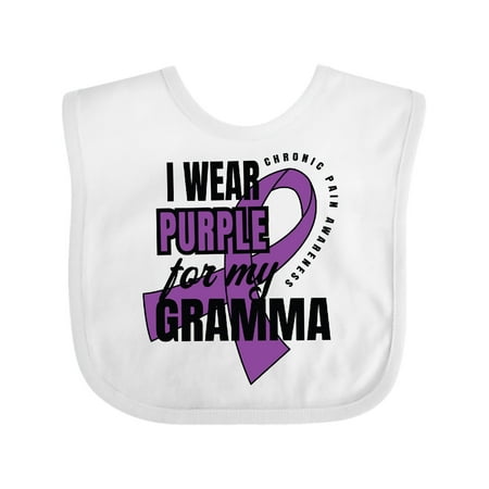 

Inktastic Chronic Pain I Wear Purple For My Gramma Gift Baby Boy or Baby Girl Bib