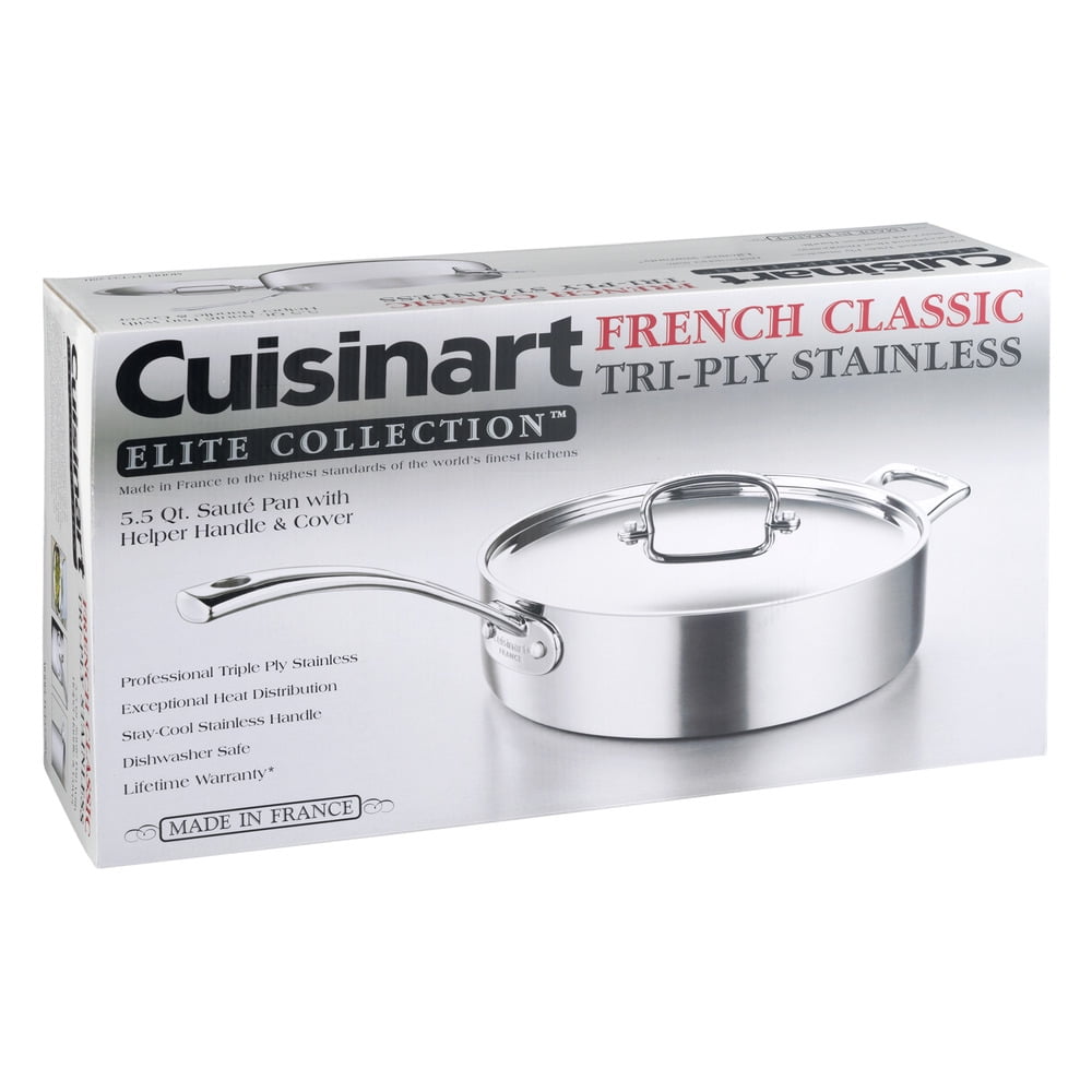 Cuisinart French Classic Tri-Ply Stainless 5.5 Quart Saute Pan — Las Cosas  Kitchen Shoppe