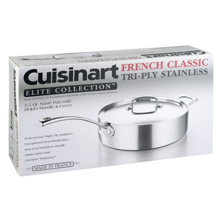 Cuisinart Forever Stainless Saute Pan with Helper Handle & Cover | 5.5 qt.