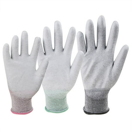 

SagaSave PU Nylon Pair Anti Static Work Gloves Grip Palm Protect Gloves for Repairing Safety S/M/L Green