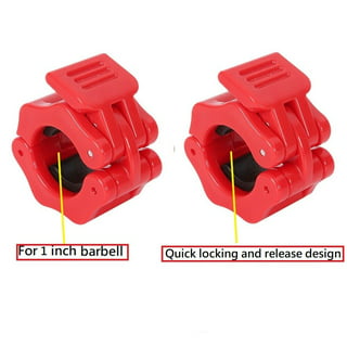 Quick Release Weight Clamp Collars - Fire Red Anodized Aluminum - Pair of  Olympic Shaft Exercise Collars - Locking Barbell Weight Clips for Workout  Weightlifting Strength Training Body Building