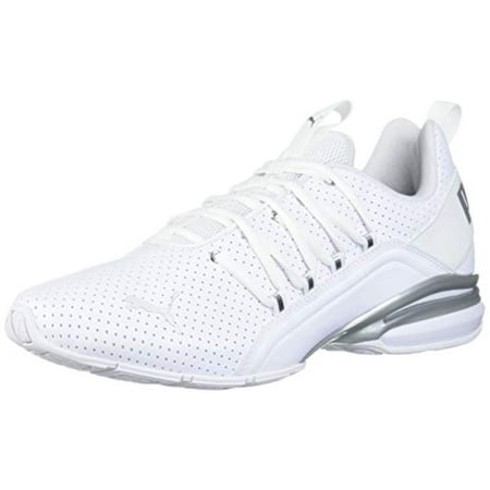 PUMA Men's Axelion Sneaker, White Silver, 11.5 M US