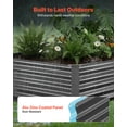 thumbnail image 5 of VEVOR 2 Pack Galvanized Raised Garden Beds, 6.67 x 3.35 x 1.51 ft, Rectangular Metal Planter Boxes Kit Outdoor, Elevated Planting Box with Gloves, Alu-Zinc, for Growing Flowers Vegetables, Dark Gray, 5 of 9