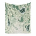 thumbnail image 1 of Paisley Soft Flannel Fleece Throw Blanket, Vintage Aged Floral Paisley Patterns on Retro Art Background in Persian Style, Cozy Plush for Indoor and Outdoor Use, 50" x 70", Laurel Green, by Ambesonne, 1 of 6