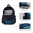 thumbnail image 3 of Lsque Ocean Dolphin Fish School Pattern Adult Backpack – Durable & Lightweight PU Canvas Storage Bag , 15” Laptop Compartment, and Multiple Pockets, 3 of 7