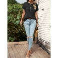 thumbnail image 4 of Musefolio Womens Button Up Henley Shirts Casual Loose Basic Batwing Sleeve Tops S-XXL, 4 of 5