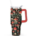thumbnail image 2 of 40oz Colorful Botanical Mushroom Stainless Steel Flip Straw Tumbler Spill Proof Travel Cup Double Wall Vacuum Insulated Coffee Mug with Top Handle, 2 of 6