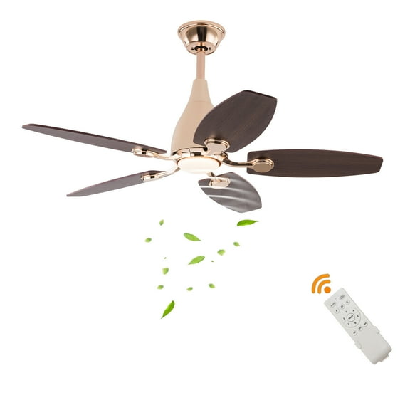 42in Modern 3 Colors LED Ceiling Fan Light 5 Blades Lamp W/ Remote Control 45W