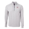 thumbnail image 2 of Men's Cutter & Buck  Heather Gray Virginia Tech Hokies Big & Tall Adapt Eco Knit Quarter-Zip Pullover Top, 2 of 3