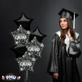thumbnail image 2 of PMU Graduation Bouquet with (3) 18 Inch Congrats Grad Star & (3) 22 Inch Solid Star Shape Black Mylar Balloons Pkg/6, 2 of 8