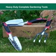 thumbnail image 4 of Garden Tool Set, 3-Piece Aluminum Gardening Tools with Trowel, Transplanter and Hand Rake, Comfortable Soft Non-Slip Ergonomic Handle (Cherry Red), 4 of 4