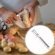 thumbnail image 4 of Pelador de acero inoxidable para frutas y verduras | Hoja de doble filo para productos duros y blandos | Utensilio de cocina ergonómico para pelar patatas, pepinos, zanahorias y manzanas, 4 of 8