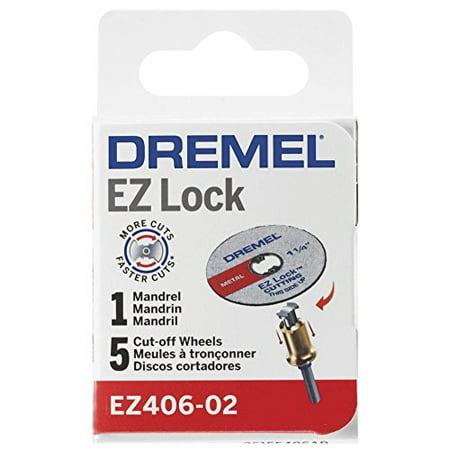 

Dremel EZ406-02 1 1/2-Inch EZ Lock Rotary Tool Cut-Off Wheel and Mandrel Metal Cutting Starter Kit