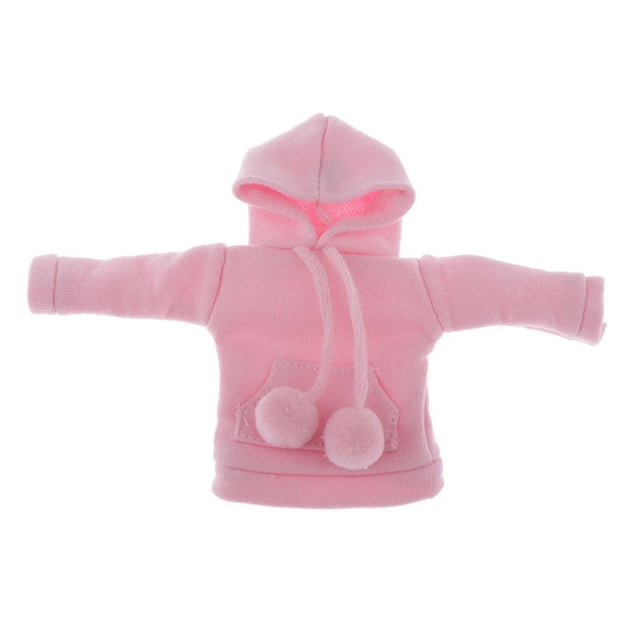 Sudadera con capucha para muñeca BJD hecha a mano, mini jersey de 12 pulgadas, accesorio de ropa Rosado