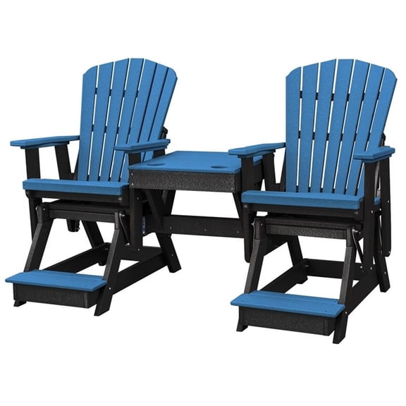 OS Home and Office 516BBK-K Double Balcony Height Glider with Center Table