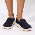 thumbnail image 4 of Rexoro Women's Slip-On Flats Breathable Knit Lightweight Comfortable Daily Casual Walking Shoes Navy 7, 4 of 7
