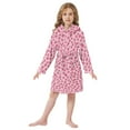 thumbnail image 6 of FORMRS Niños Bathrobe Unisex Hooded Robe Soft Plush Pajamas Sleepwear, Size 10-12T, Strawberry Bliss, 6 of 7