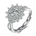 thumbnail image 2 of TopLLC Rings Korean Fashion Moissanite Snowflake Plated Luxury Group Inlaid Simulation Bright Zircon Ring Ring, 2 of 9