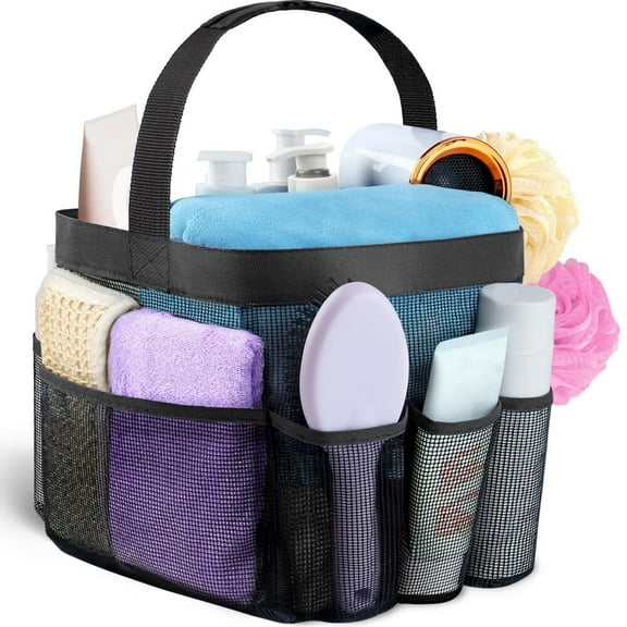 Mesh Shower Caddy Portable for College Dorm Room Essentials with 8 Pockets,Hanging Shower Caddy Dorm Basket,Quick Dry Shower Bag for Bathroom
