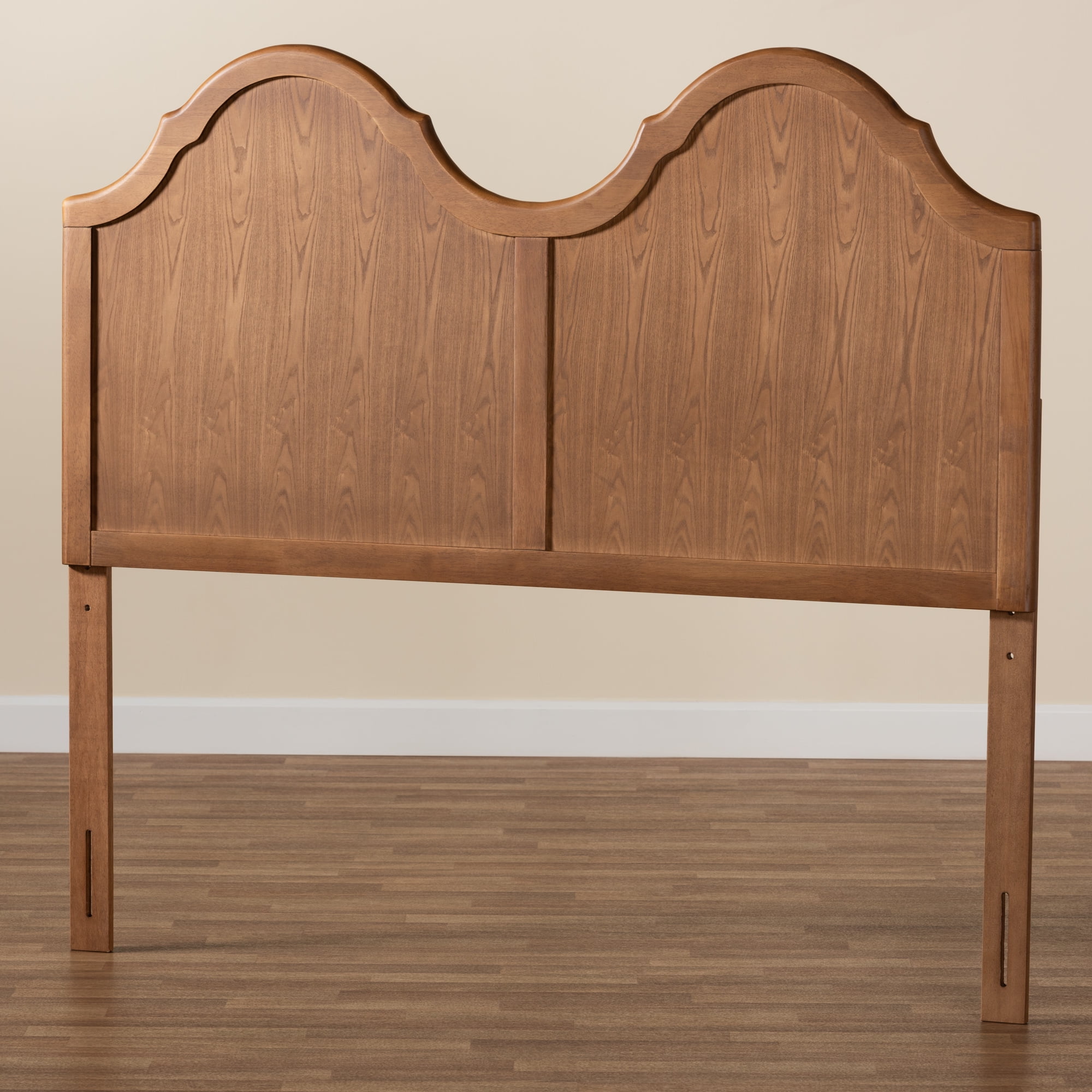 Baxton Studio Tobin Classic Panel Back Support Engineered Wood Headboard, Queen, Ash Walnut
