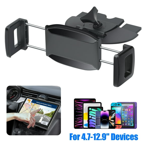 EEEkit 360 Degree Car CD Player Slot Mount Cradle Holder Fit for 4.7-12.9in Tablets Mobile Phone GPS