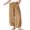 Khaki wide leg plus size pants a1, variant on Cagogo Wide Leg Plus Size Trousers for Women Cotton Linen Elastic Waist with Pockets Casual Loose Ankle Pants Travel Lounge Beach Summer, Khaki S