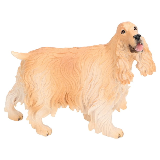 Figuras de Cocker Spaniel de simulación educativa, fáciles de mantener, para niños, juguetes y decoración de interiores PL127‑1543 Amarillo