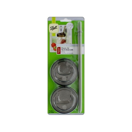 Sip Straw - Ball Jar Sip & Straw Lid w/Band 2pc Wide Mouth