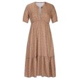 thumbnail image 4 of Kayannuo Short Sleeve Summer Dresses For Women 2023 Christmas Womens Dresses Fashion Women Summer Casual Print V-Neck High Waist 1/2 Sleeve Long Dress Khaki, 4 of 8