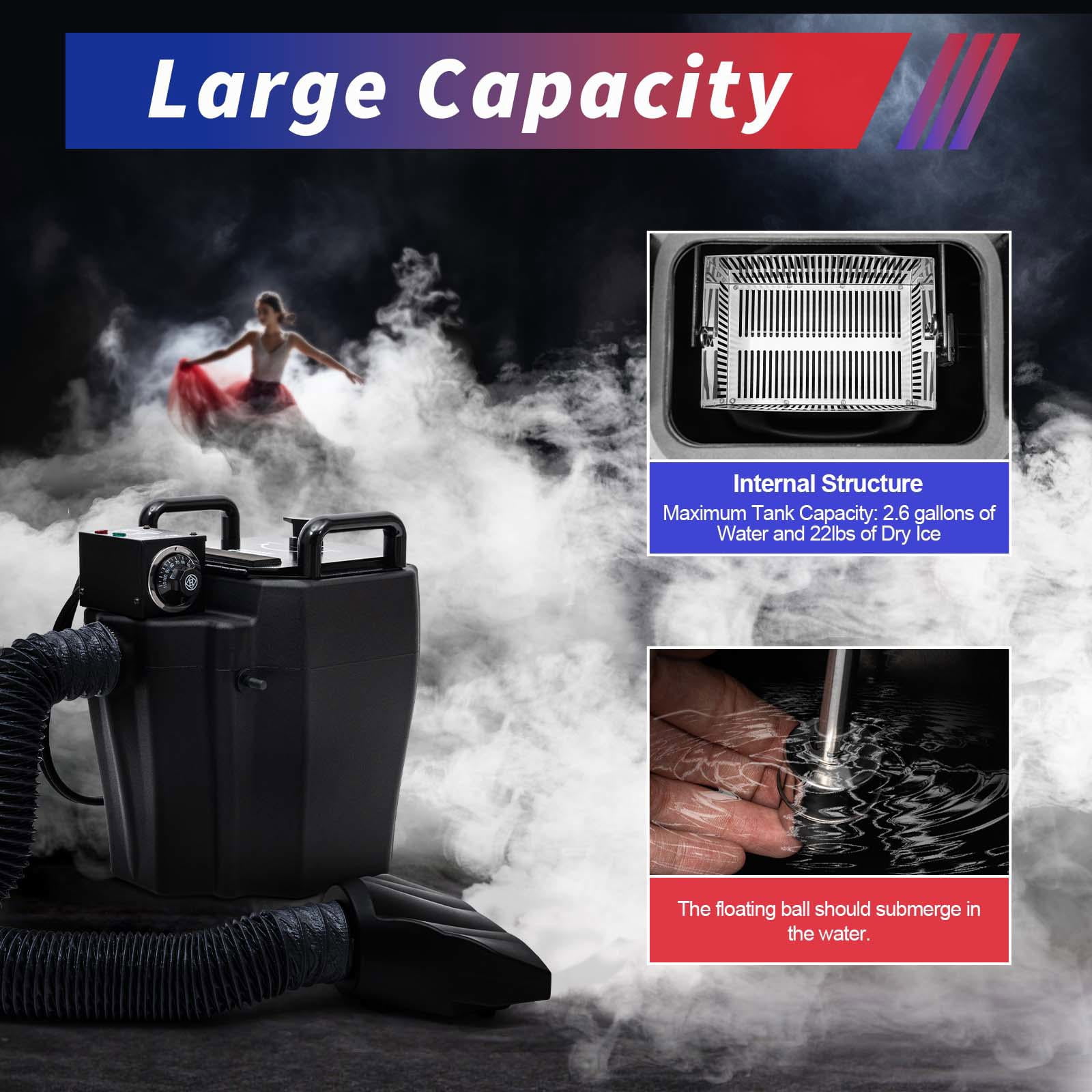 3500W Dry Ice Fog Machine, 110V Low Lying Smoke Fog Machine with Tube and Large Nozzle Jumbo Smoke Machine for Indoor Outdoor Stage Wedding Party Club DJ Stage Dry Ice Effect Fogger Machine