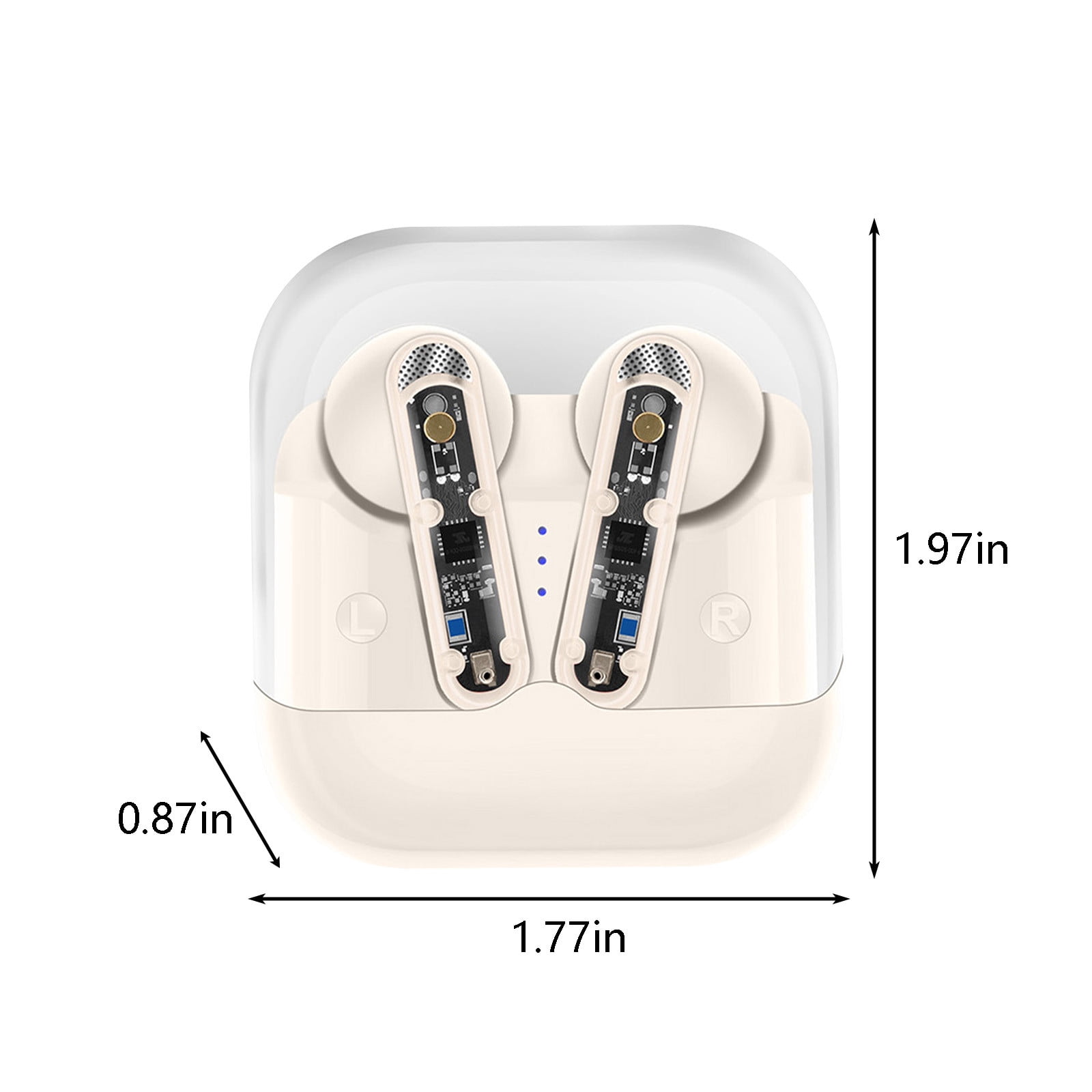 ClearanceUltralight Bluetooth Headset with Noise Cancelling , Bluetooth Earpiece with Charging Case, Heavy Bass Tws out of the Bin Boot Light Running Tpye-C Charging Port160e