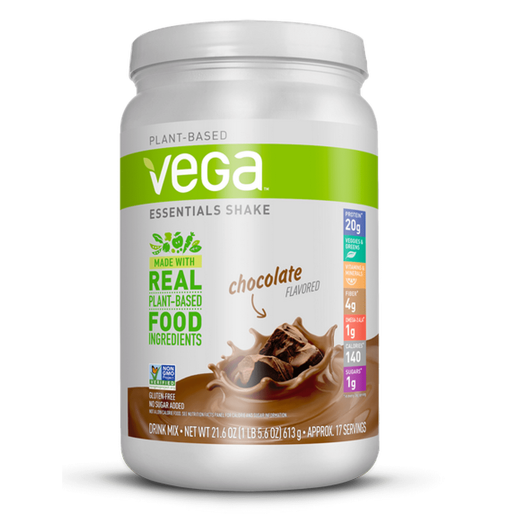 Vega Essentials Plant Protein Powder, Chocolate, 20g Protein, 1.4lb, 21