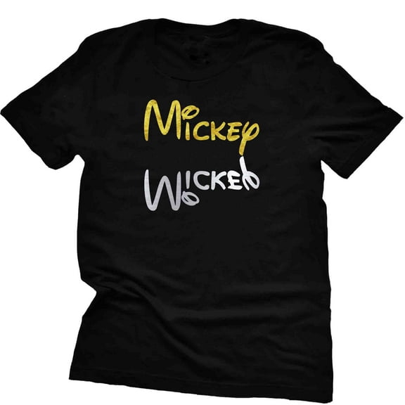 Mickey Wicked Shirt, Animal Kingdom Epcot Magic Kingdom Vacation Shirt Casual Unisex Short Sleeve ( XX-Large, Black)