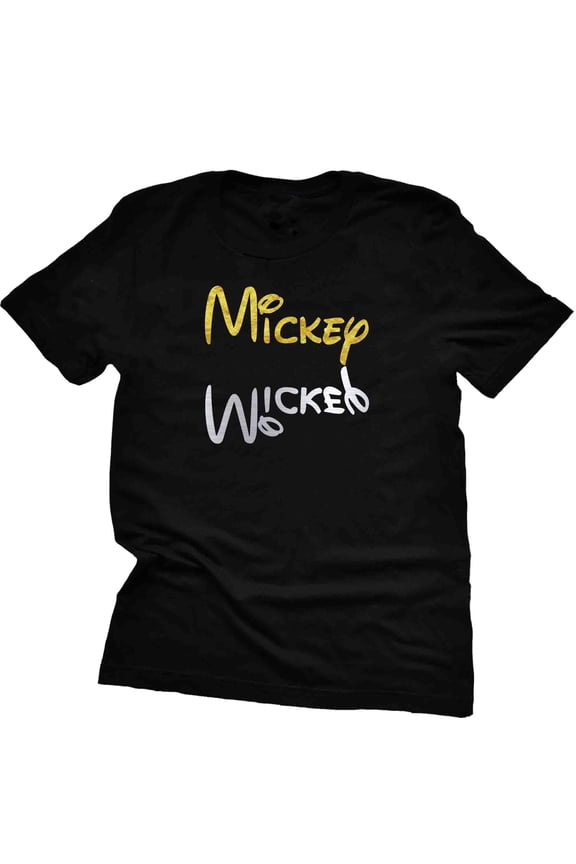 Mickey Wicked Shirt, Animal Kingdom Epcot Magic Kingdom Vacation Shirt Casual Unisex Short Sleeve ( Medium, Black)