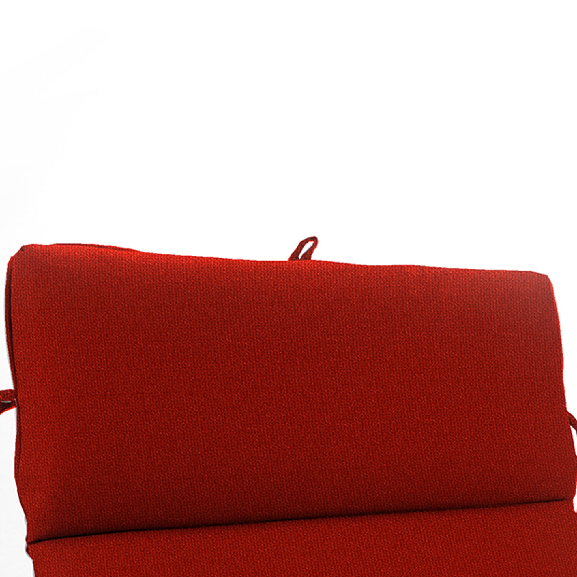 Jordan Manufacturing 44" x 21" Rave Cherry Red Solid Rectangular Outdoor Chair Cushion with Ties, Hanger Loop and Welt
