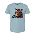 thumbnail image 2 of Wild Bobby Colorful Rainbow Siberian Tiger Animal Lover Men Premium Tri Blend Tee, Denim, XX-Large, 2 of 5