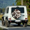 thumbnail image 2 of Yuyamidu Brown Cow Print Spare Tire Cover Weatherproof Wheel Protectors for RV Camper Travel Trailer SUV Truck Universal Tough Tire Cover, Easy to Install, 2 of 5