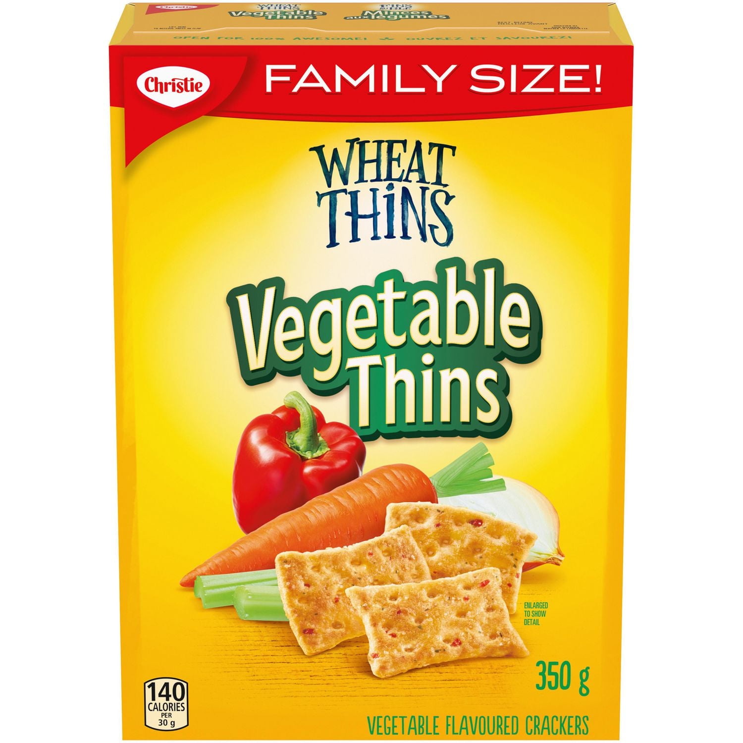 Wheat Thins Vegetable Thins Crackers, Family Size, 350 g